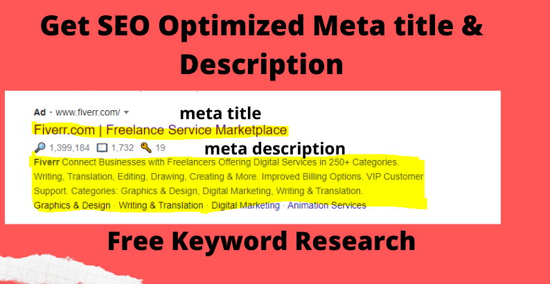 Google 1st page ranking with SEO optimized meta title and description
