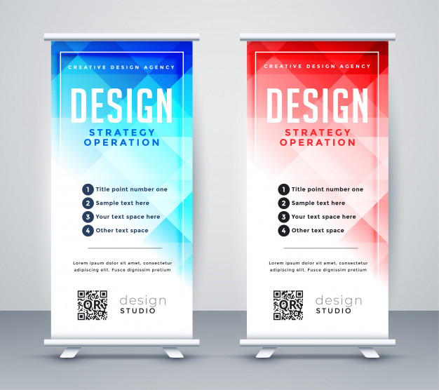 I will create a roll up banners, pull up banners for your business