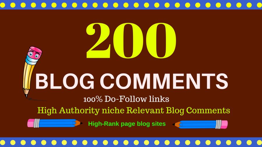 create 200 high quality blog comments backlinks unique domain, for boost website