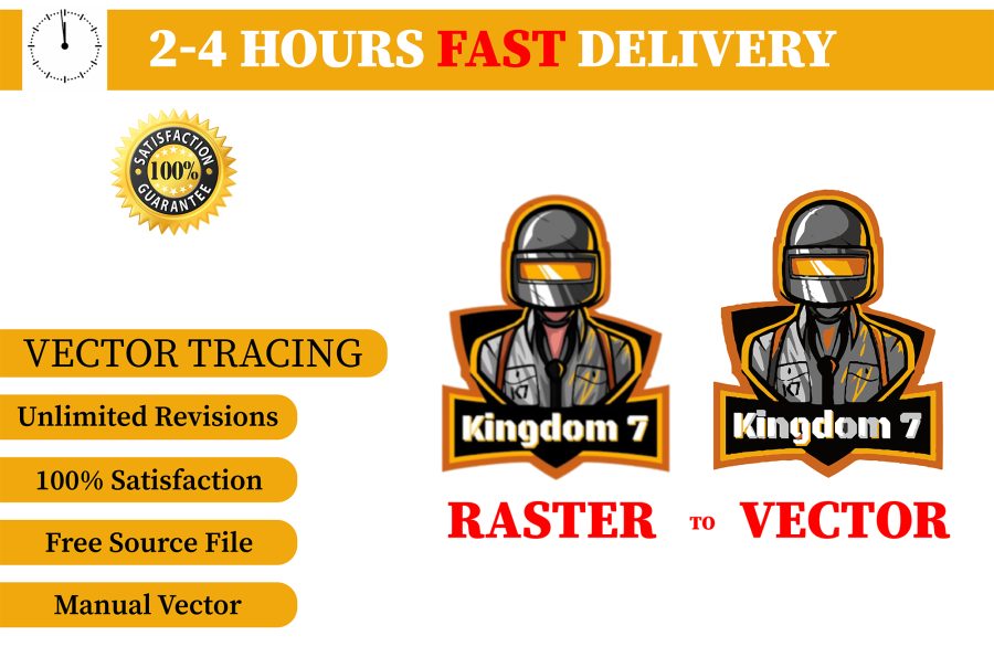 I will do vector tracing, redraw or convert to vector manually