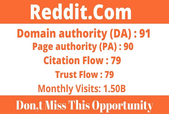 DA91+ Write and Publish Guest Post Reddit - Reddit.com 