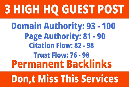 DA93+ Publish 3 Guest Post High Website Boost In Ranking
