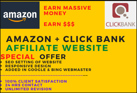 I will build amazon and click bank affiliate marketing website