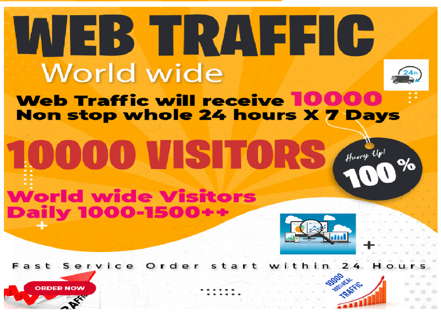 Real 10,000 + Web Traffic WORLDWIDE Search Engine ,Social Media for $1