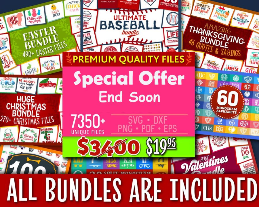 SVG Bundle - SVG DXF PNG pdf EPS files for Silhouette Files for Cricut Cut Files/Silhouette Studio, 