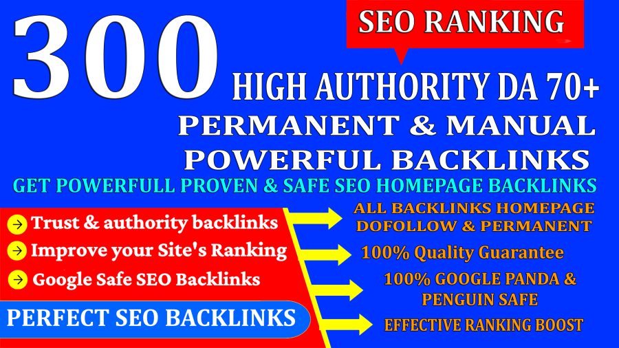 DR60+ 300 Web2.0 Homepage Backlink High DA/PA With Unique Website & Ranking Your Website