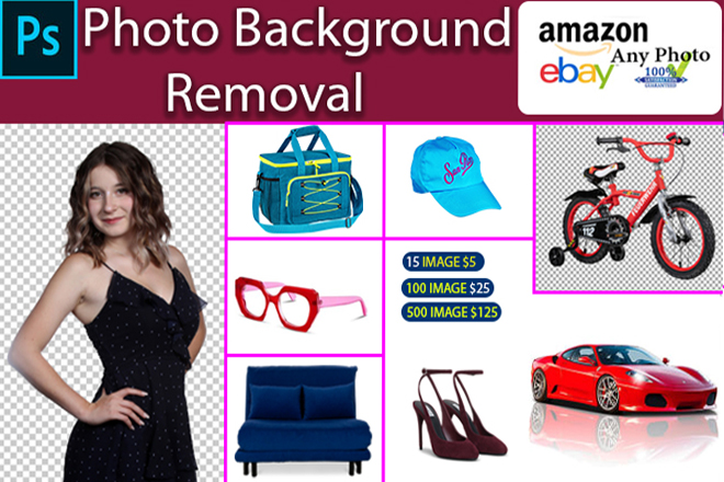 I will photoshop editing or amazon product editing background removal