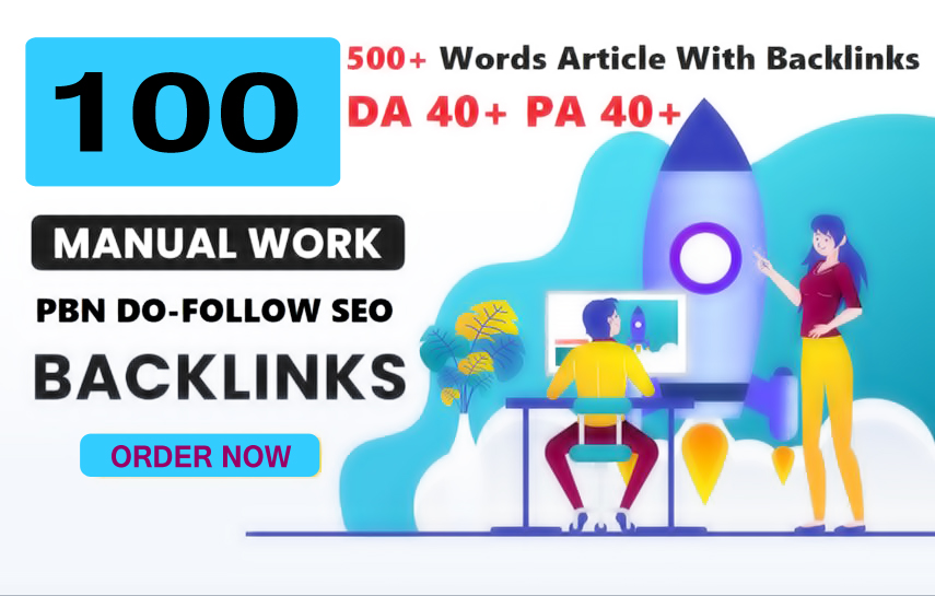 Unique 100 Sites DA 50+ PA 40+ PR 5+ Web 2.0 100 PBN Backlink