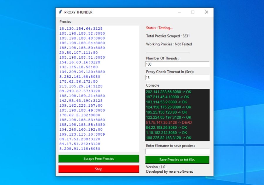Proxy Thunder 2025 - Proxy Scraper to scrape thousands of proxies.