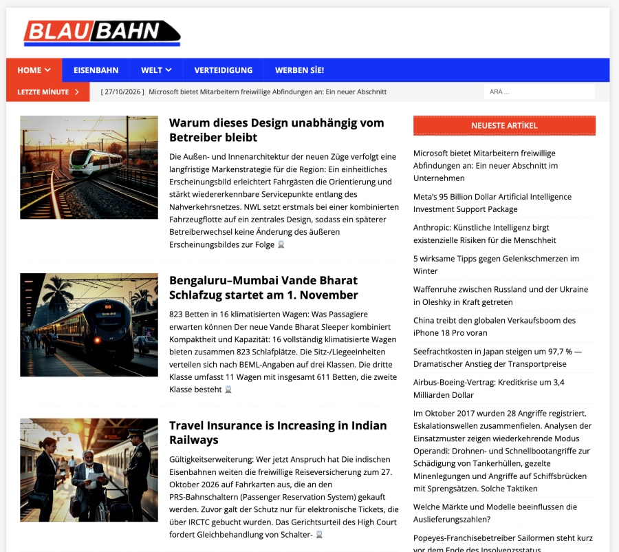 German railway, transportation & defence news