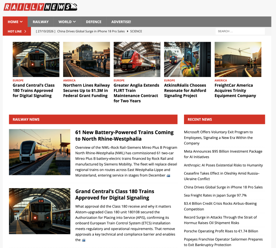 Your Gateway to International Railway Developments & Megaprojects - RaillyNews