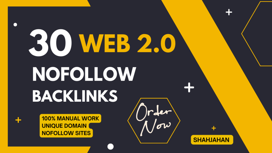 I will provide 30 Web 2.0 Nofollow High Authority Backlinks 
