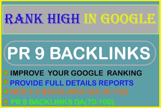 i will provide super quality web 2.0 ,PR 9,dofollow authority backlinks.
