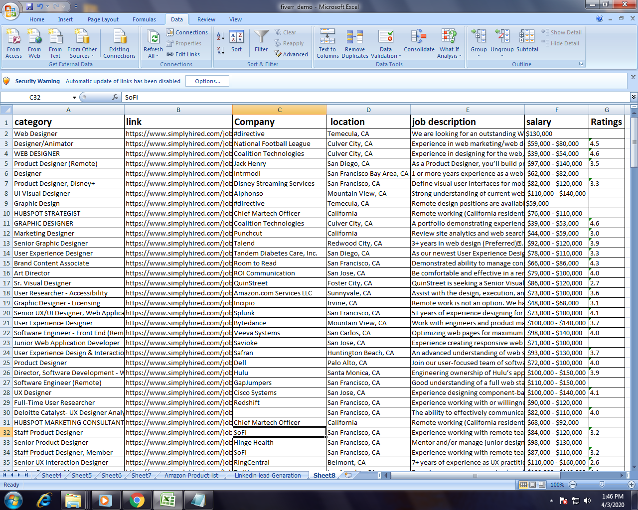 I will do web scraping, data scraping, data collection, data entry