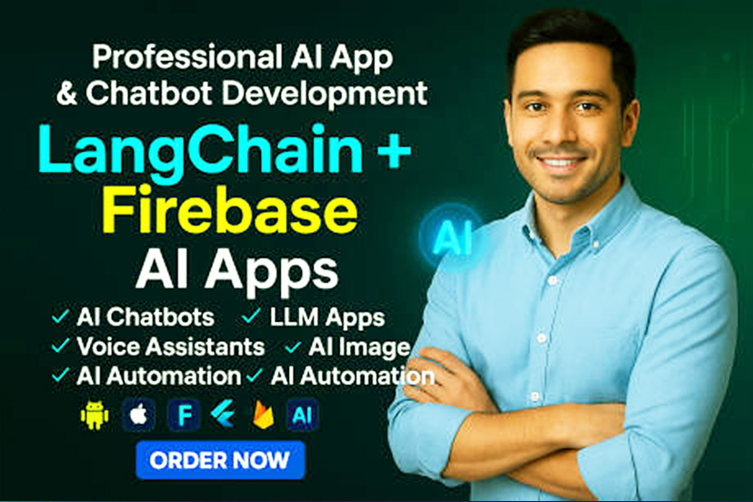 I will build AI Chatbot, Voice Assistant & LLM Application with LangChain & Firebase 