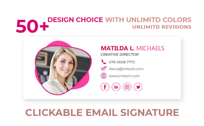 I will create professional clickable email signature 