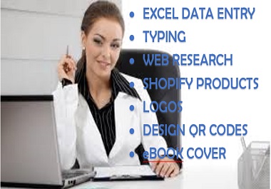 I will help design logos for your business, excel data works and calculations, research and shopify