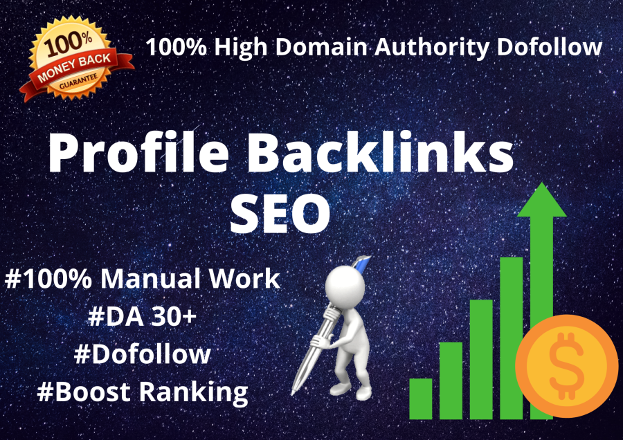 Create Manually High DA, Dofollow Profile Backlinks SEO for High Ranking