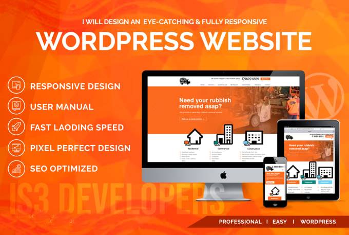 Create fully responsive design wordpress website ,Custom, clone/copy, redesign