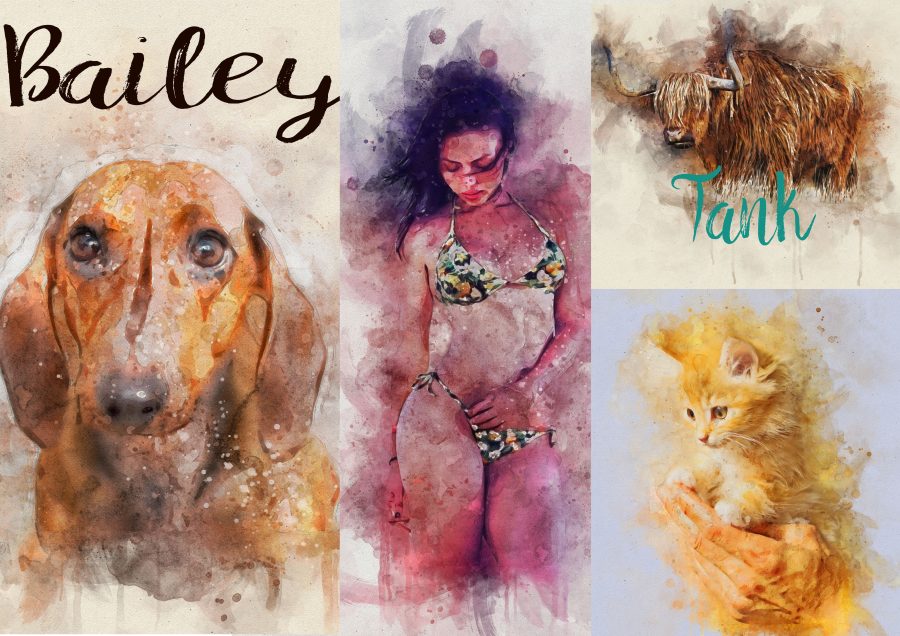I will create watercolor painting portrait