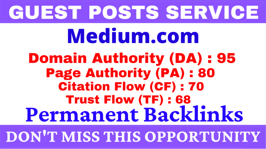 I Will Write And Publish 2 Guest Post On Medium DA 95, PA 80 With Google Indexing Free