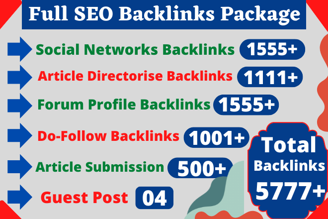 5777+ Dofollow, Profile, Wike, Forum, Submission Social, Mix Backlinks