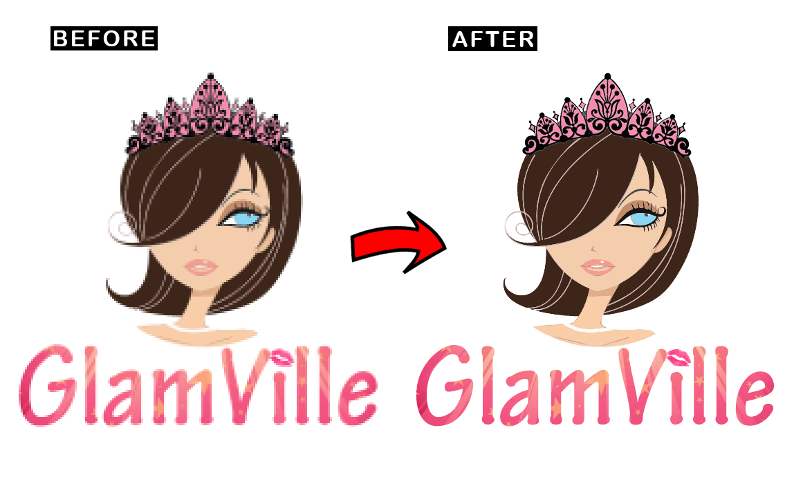Convert blurred, low quality and pixelated Logo into HIGH QUALITY