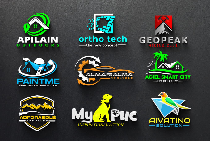 I will do modern 3d logo design for your website company and business