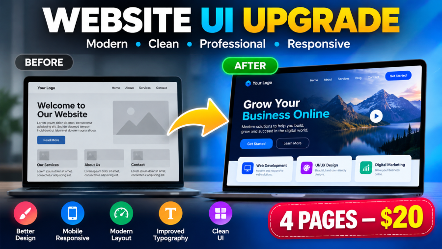 I Will Upgrade Your Website UI and Improve Its Design
