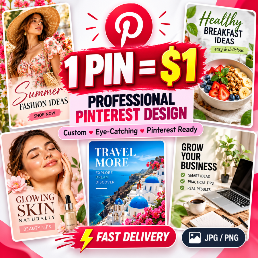 I will design a professional Pinterest pin for your website or product
