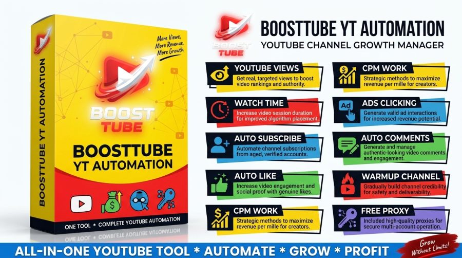Boostube bot Software Promote YuTube video and rank on google Watch time Earn with cpm
