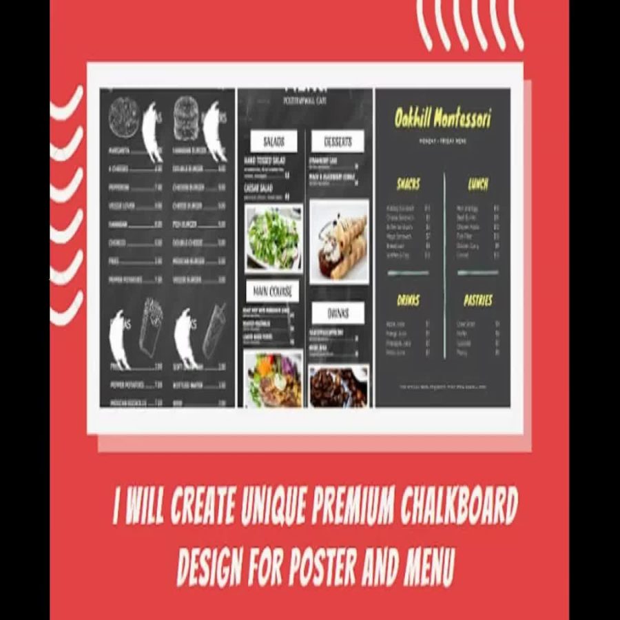 I Will Create Unique Premium Chalkboard Design For Poster And Menu