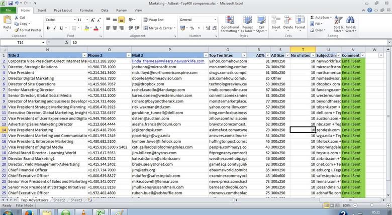 I will do internet research for collect contact information