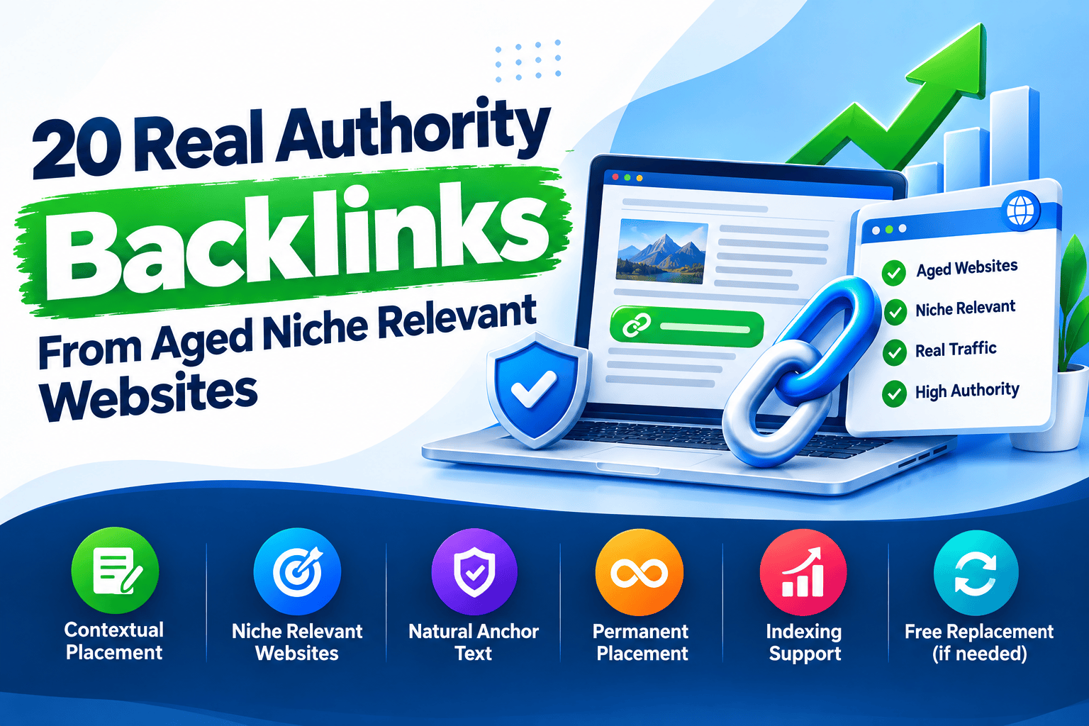 20 Real Authority Backlinks From Aged Niche Relevant Websites