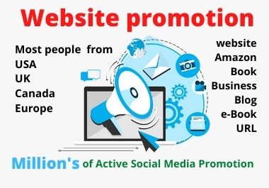 I will promote website on 2,00,000 active social traffic