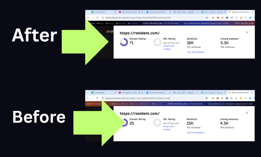 I Will Increase Your Site Ahrefs DR Score by 70+