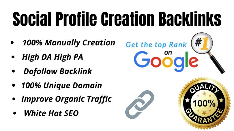 I will create 50 High Authority profile creation backlink for your website Ranking