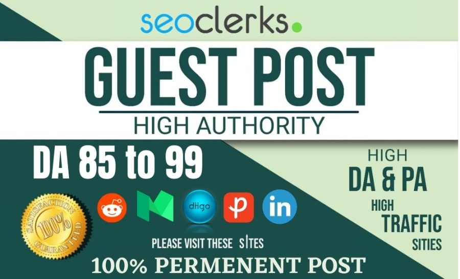 Write & Publish 7 Guest Posts On DA85+ Websites With Backlinks 