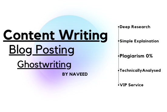Get very unique easily readable ghost, blog, content writing of 500+ words