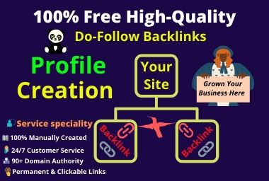 I will do & came to provide you 30 high authority Social profile creation Backlinks Building 