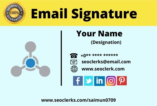 I will design Your Clickable HTML Email Signature 24/7
