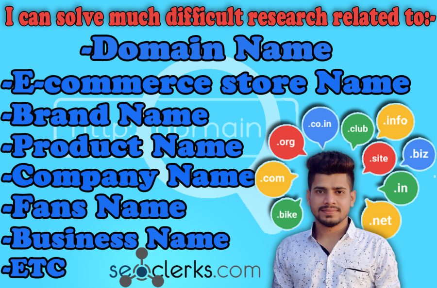I will research domain name,business name,company name,brand name for you