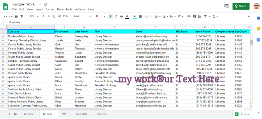 I will search personal and business email with manually search