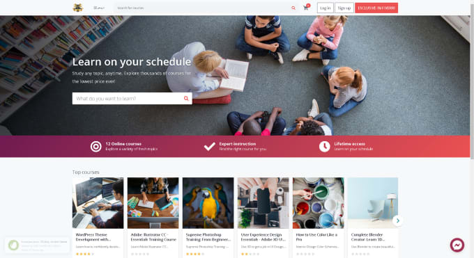 online course website and app like udemy or academy website