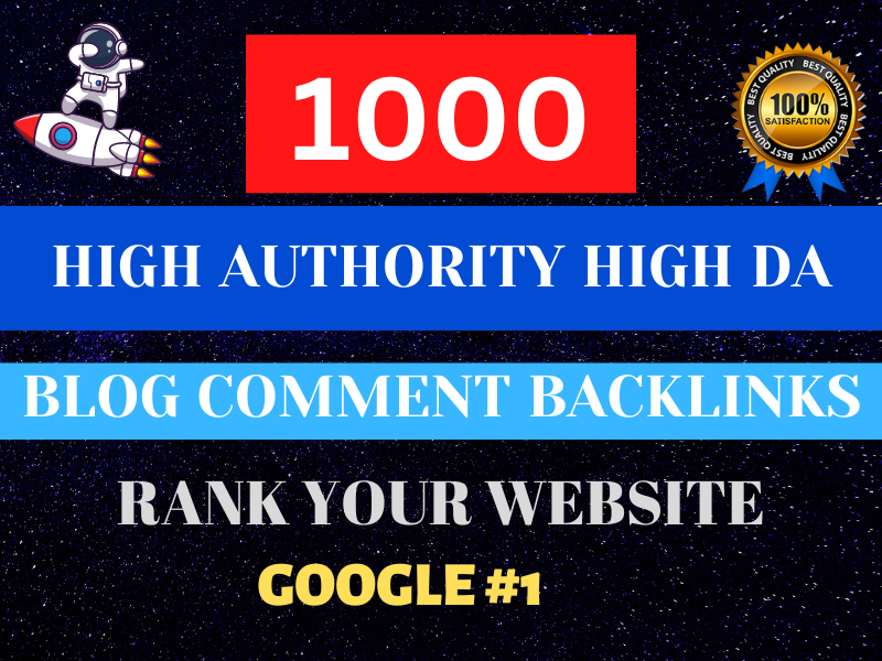 Build 1000 Blog Comments seo Backlinks for google ranking