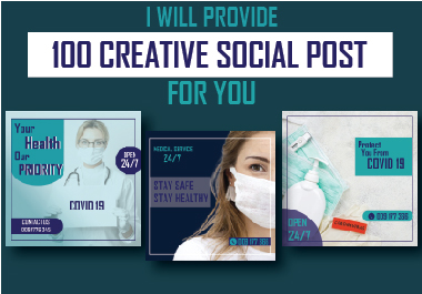 I will provide you 100 stunning and most creative social post. 