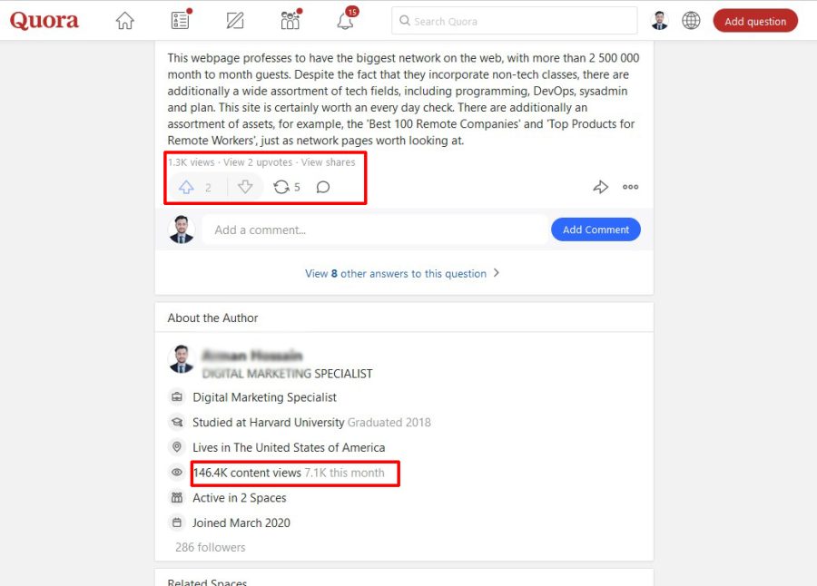 Targeted Website Traffic 24 High Quality Quora Answer Backlinks