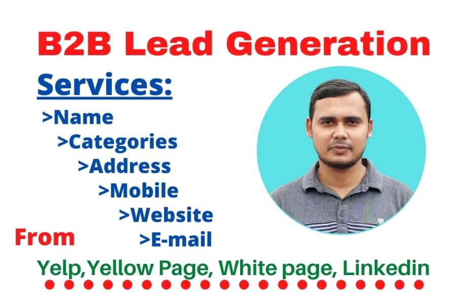 I will do b2b lead generation targeted email list,web scraping and web Research 10 leads