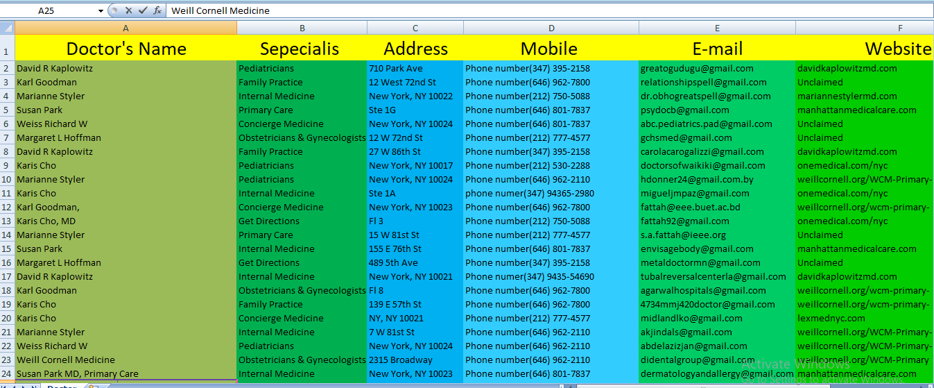 I will do b2b lead generation targeted email list,web scraping and web Research 10 leads