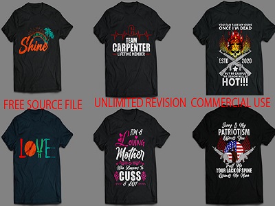 I will do typography and custom 1 t-shirt design 